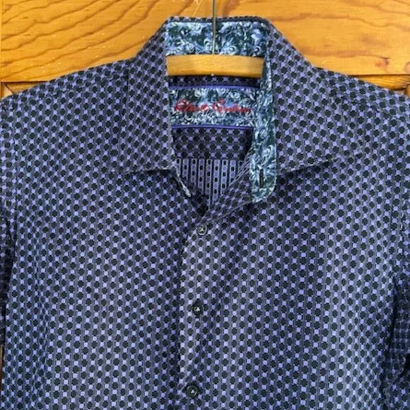 Robert Graham Shirt Flip Cuff Button Up Purple Pattern Youth Large 14-16 - Picture 1 of 11